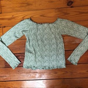 🌷Seafoam green S off the shoulder square neck